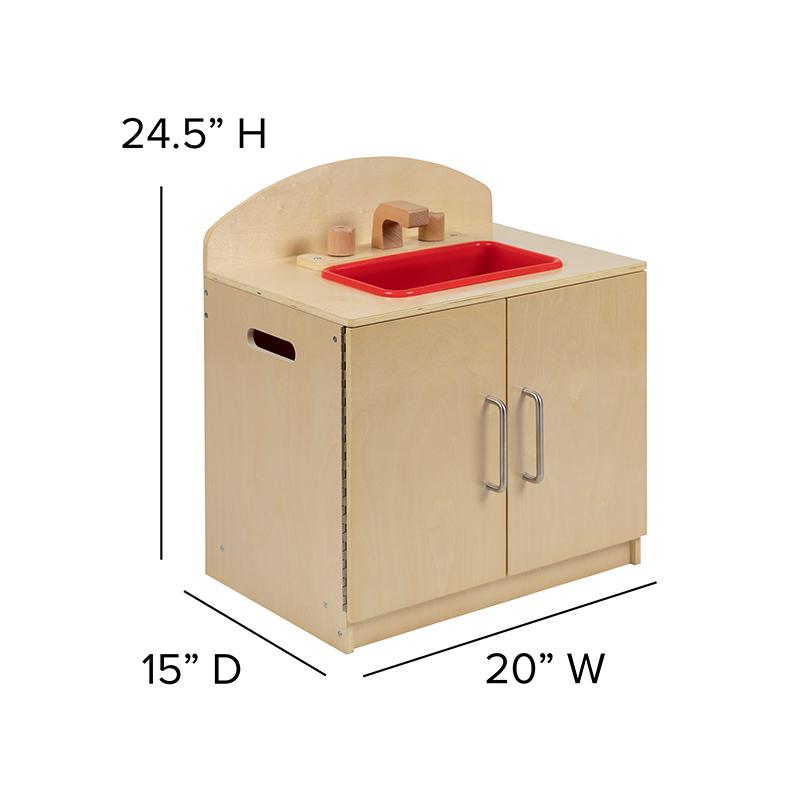 Children's Wooden Kitchen Sink for or Home Use - Safe, Kid Friendly Design. Picture 6