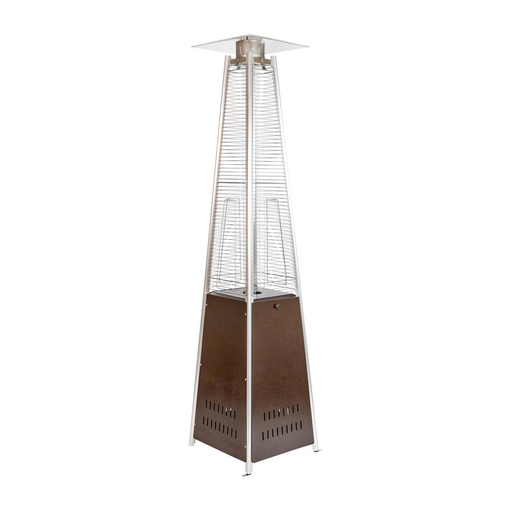 Patio Heating-Bronze Stainless Steel Pyramid with Wheels. Picture 2