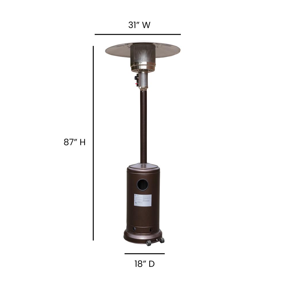 Bronze Stainless Steel Propane Heater with Wheels-7.5 Feet Tall. Picture 5