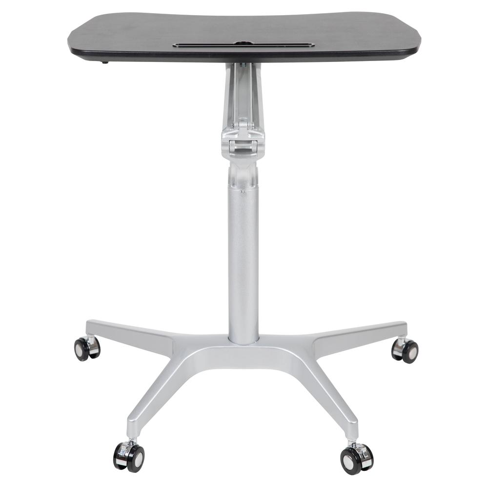 Mobile Sit-Down, Stand-Up Black Computer Ergonomic Desk with 28.25"W Top (Adjustable Range 29" - 41"). Picture 5