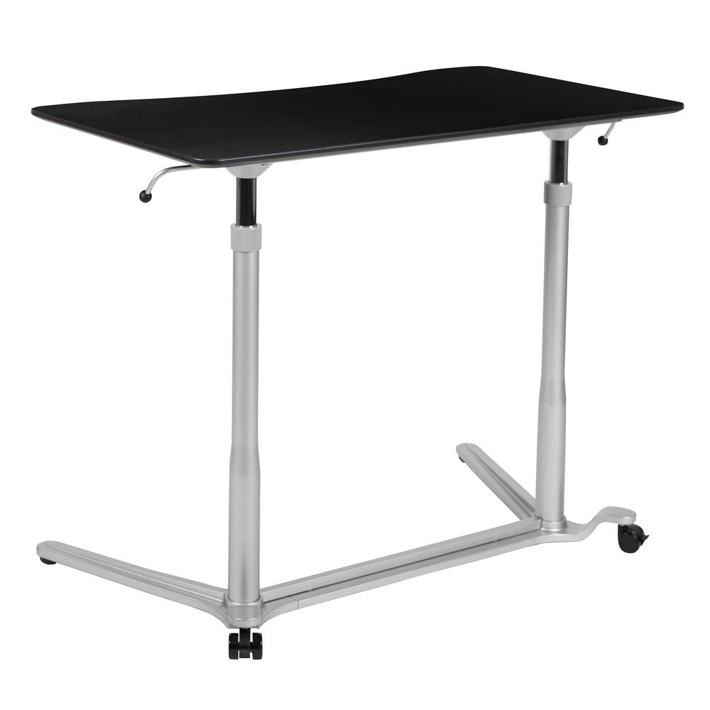 Sit-Down, Stand-Up Black Computer Ergonomic Desk with 37.375"W Top (Adjustable Range 29" - 40.75"). Picture 1