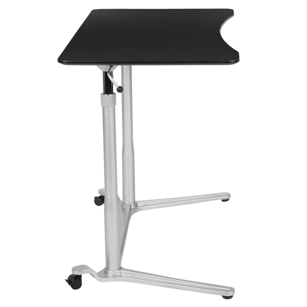Sit-Down, Stand-Up Black Computer Ergonomic Desk with 37.375"W Top (Adjustable Range 29" - 40.75"). Picture 3