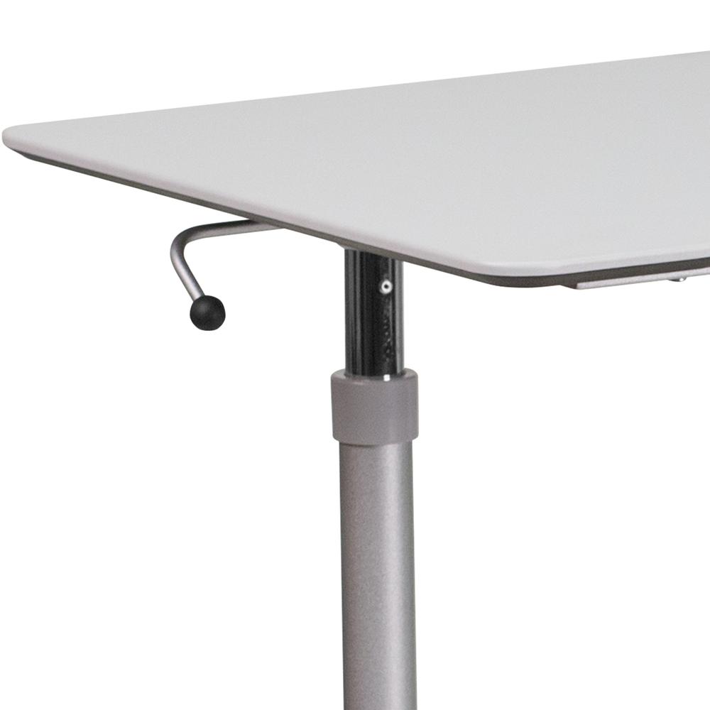 Sit-Down, Stand-Up Light Gray Computer Ergonomic Desk with 37.375''W Top (Adjustable Range 29'' - 40.75''). Picture 5