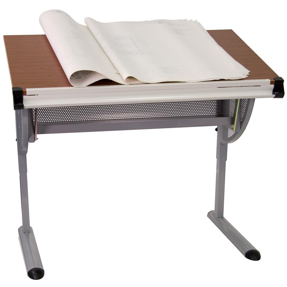 Adjustable Drawing and Drafting Table with Pewter Frame. Picture 1