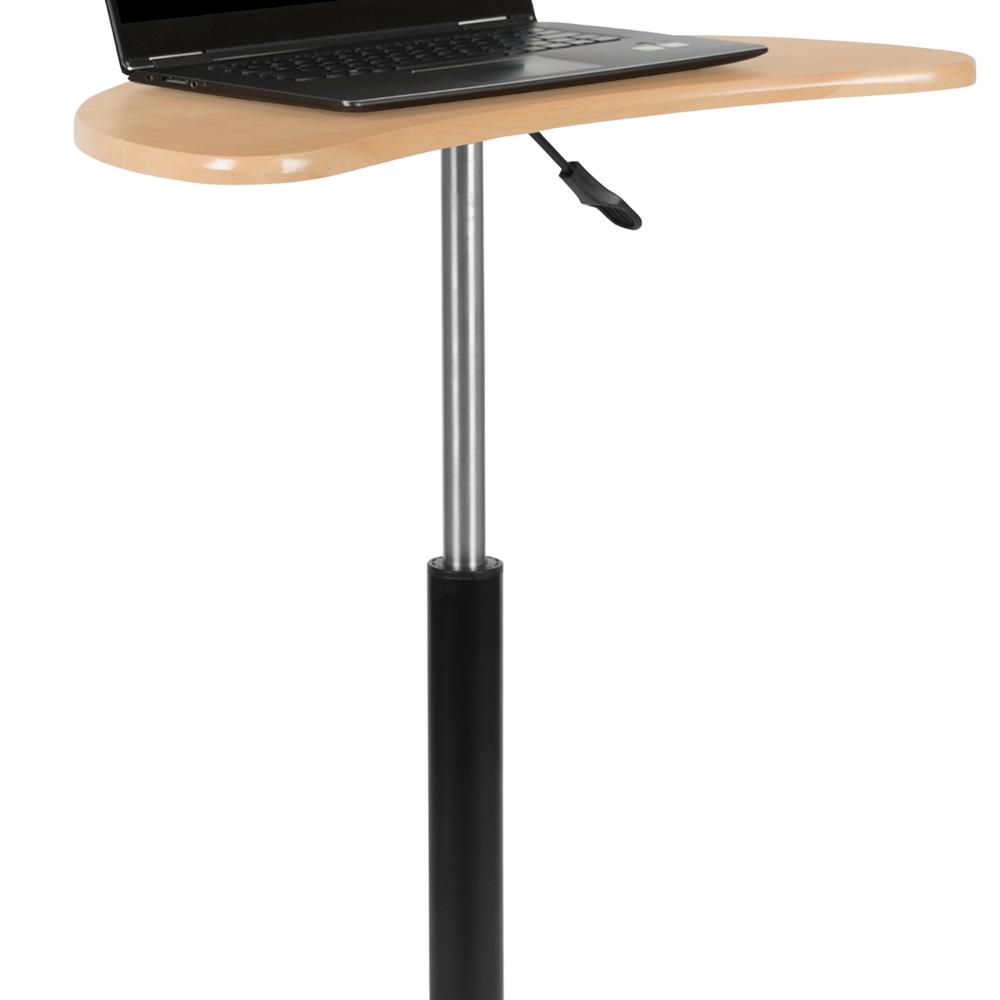 Maple Sit to Stand Mobile Laptop Computer Desk. Picture 8