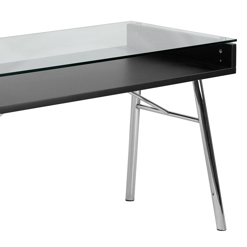 Brettford Desk with Tempered Glass Top. Picture 4