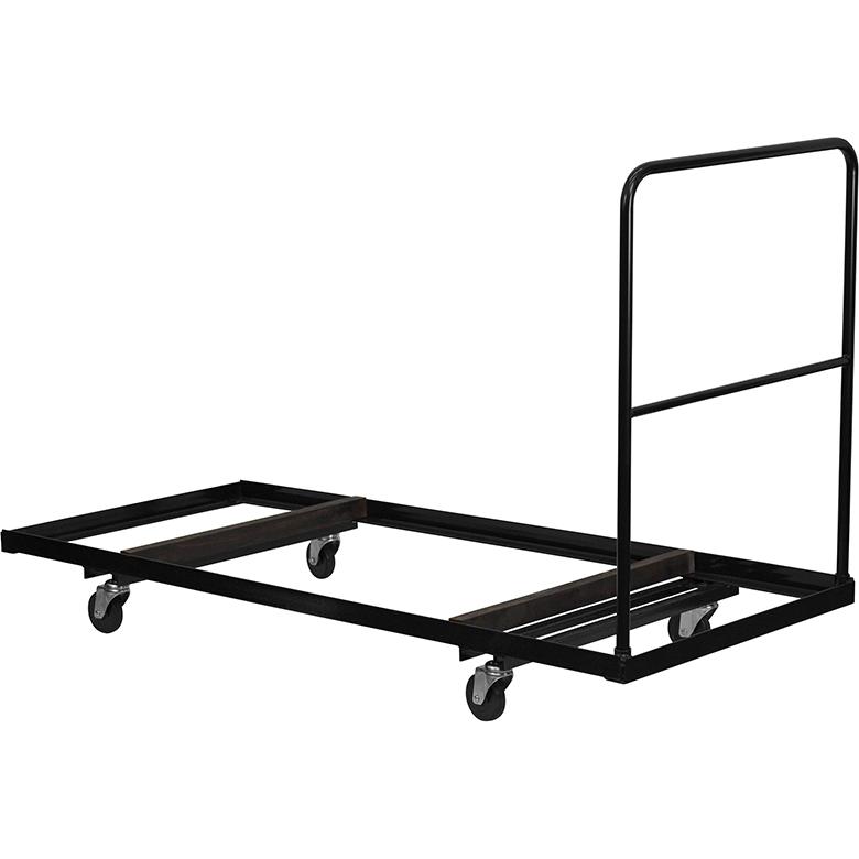 Black Folding Table Dolly for 30''W x 72''D Rectangular Folding Tables. Picture 1