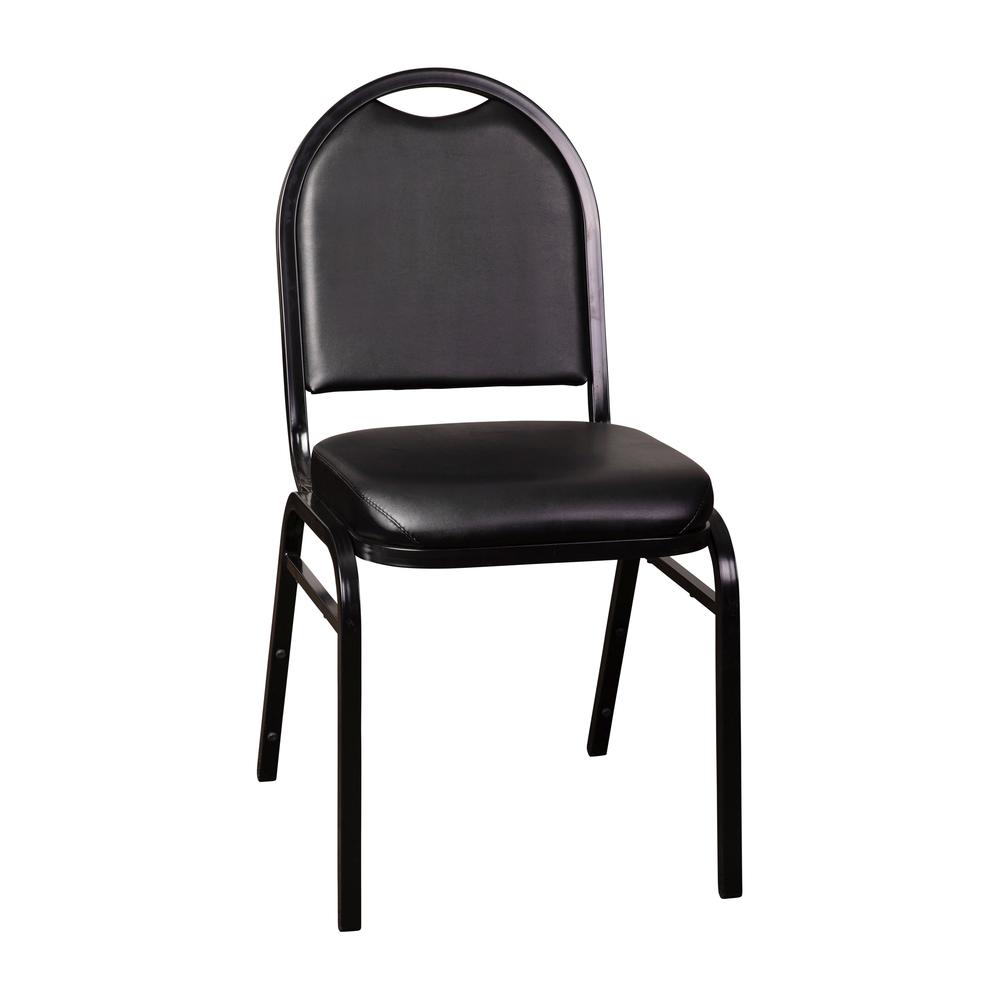 500 LB. Capacity Dome Back Stacking Banquet Chair in Black Viny. Picture 2