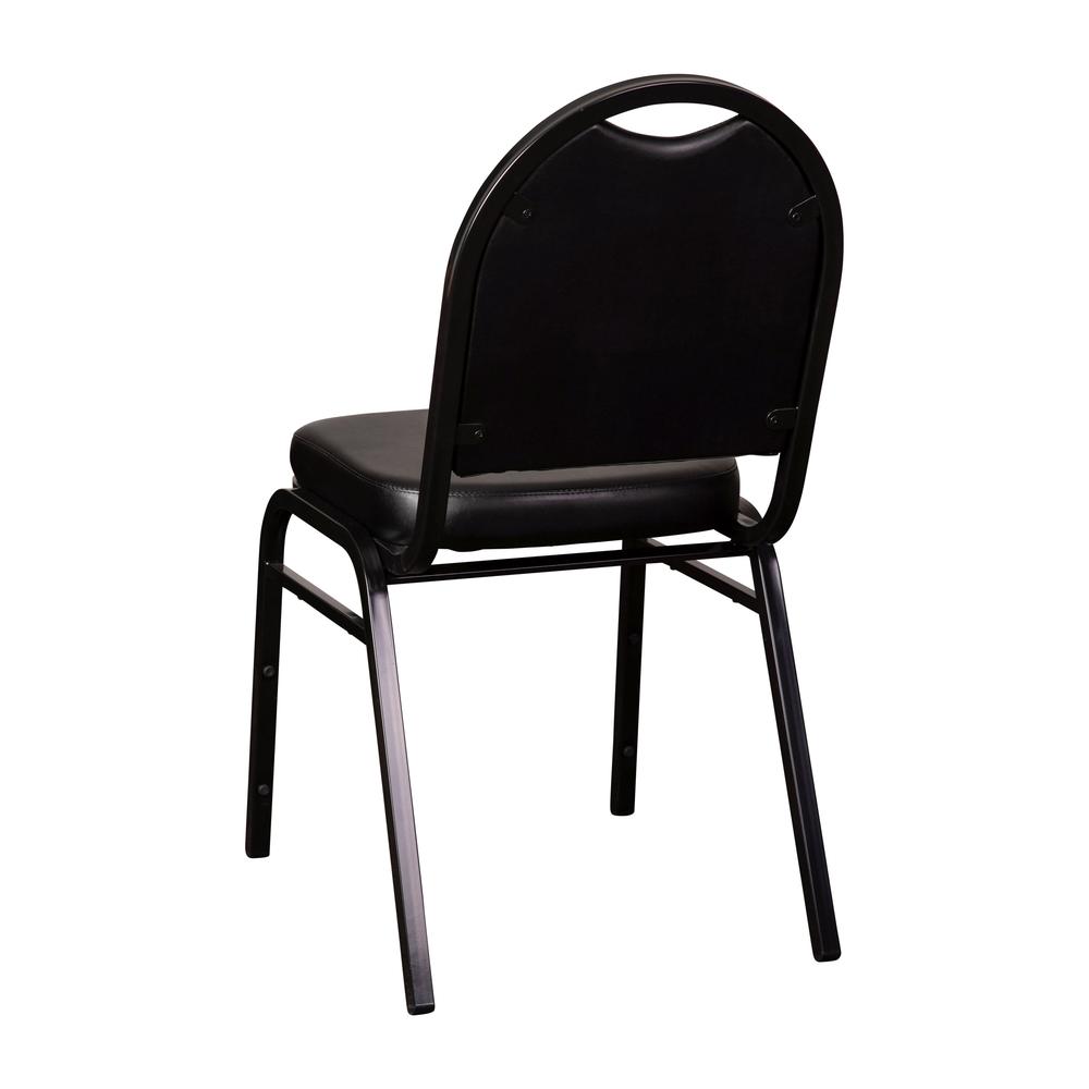 500 LB. Capacity Dome Back Stacking Banquet Chair in Black Viny. Picture 8