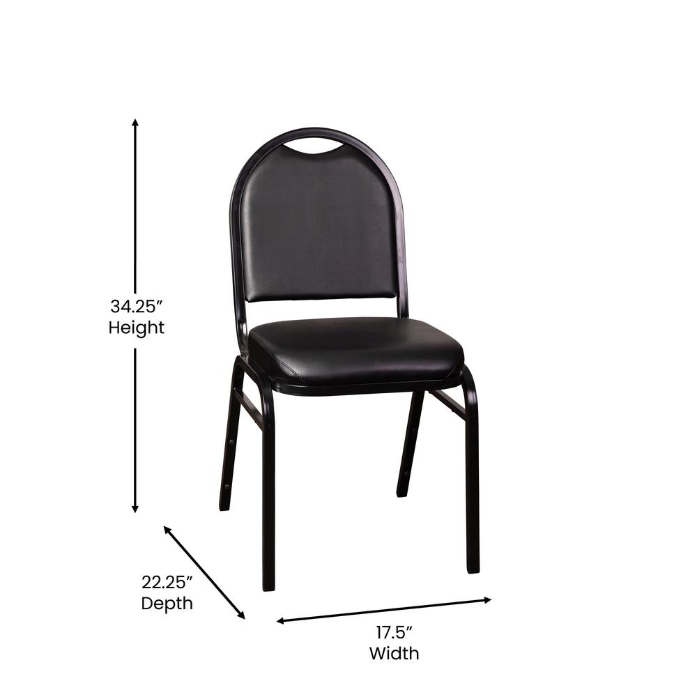 500 LB. Capacity Dome Back Stacking Banquet Chair in Black Viny. Picture 5