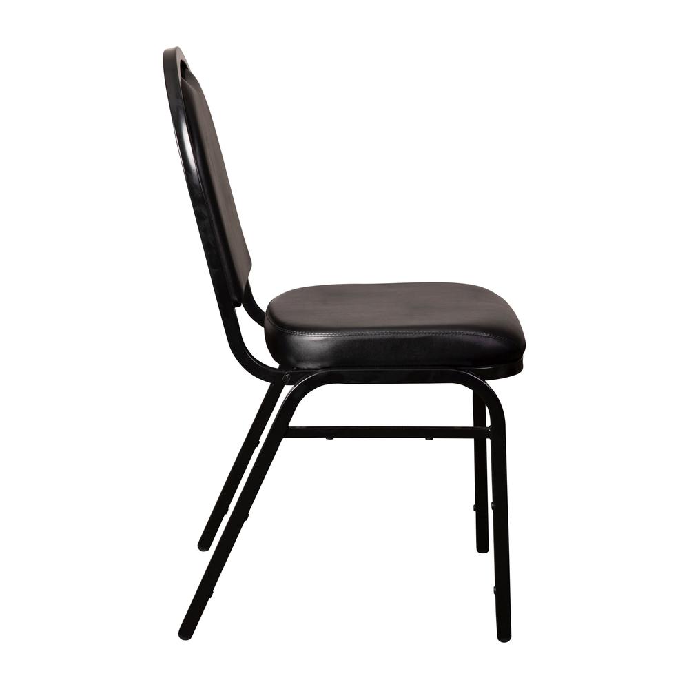 500 LB. Capacity Dome Back Stacking Banquet Chair in Black Viny. Picture 10
