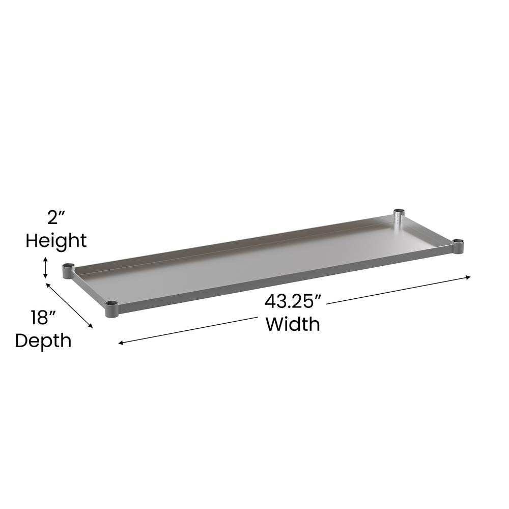 djustable Lower Shelf for 24" x 48" Stainless Steel Tables. Picture 5