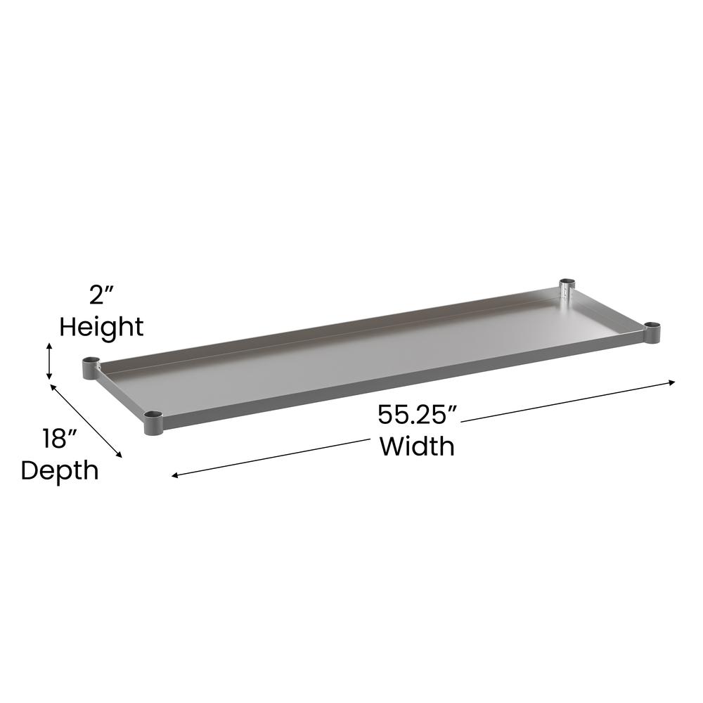 djustable Lower Shelf for 24" x 60" Stainless Steel Tables. Picture 5