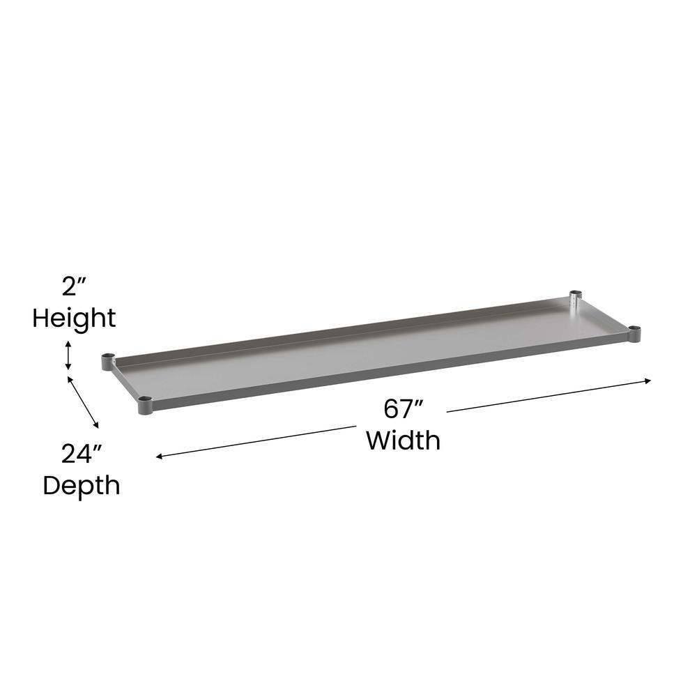 djustable Lower Shelf for 30" x 72" Stainless Steel Tables. Picture 5