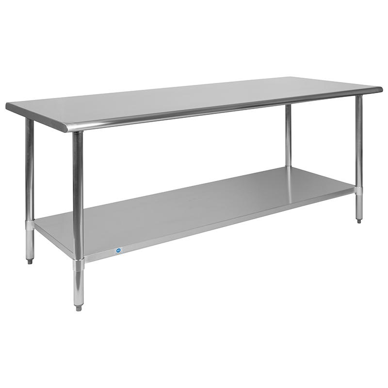 Stainless Steel 18  Gauge Prep and Work Table with Undershelf. Picture 2