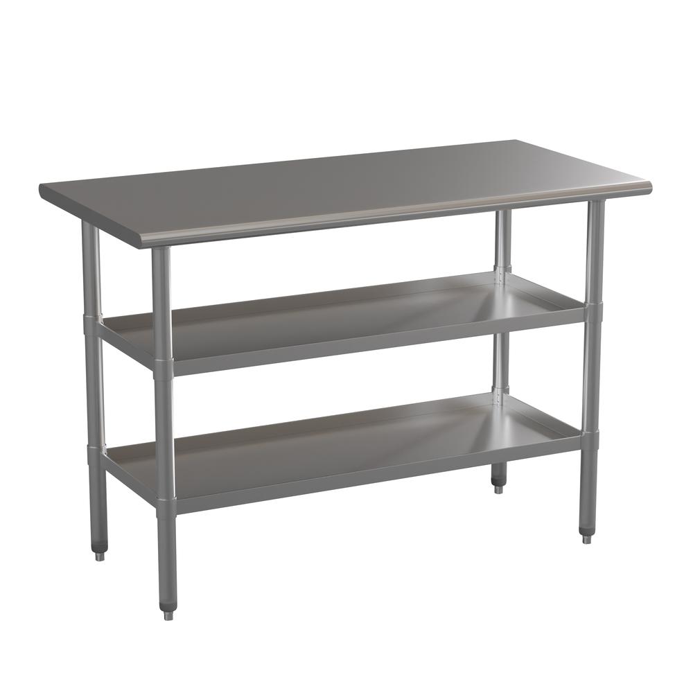 Stainless Steel 18 Gauge Work Table with 2 Undershelves. Picture 1
