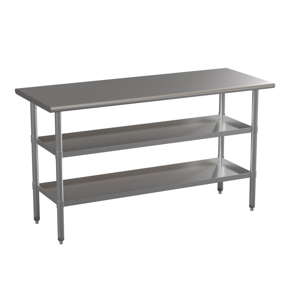 Stainless Steel 18 Gauge Work Table with 2 Undershelves. Picture 1