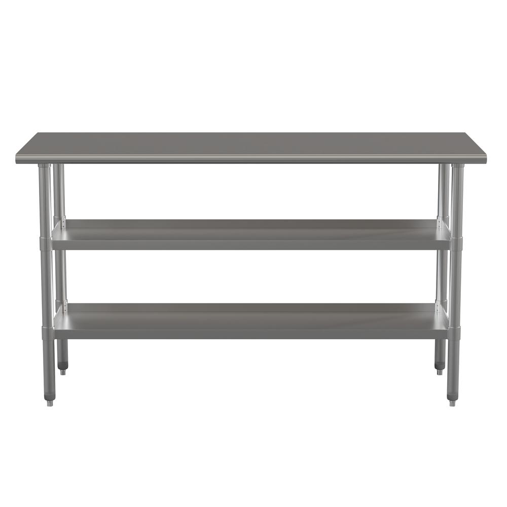 Stainless Steel 18 Gauge Work Table with 2 Undershelves. Picture 8