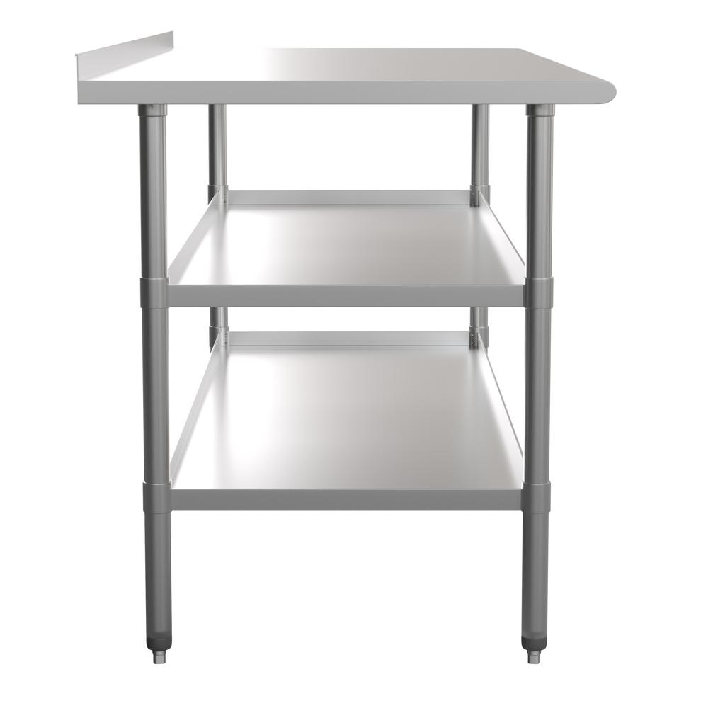 l Stainless Steel 18 Gauge Work Table with 1.5" Backsplash and 2 Undershelves. Picture 7
