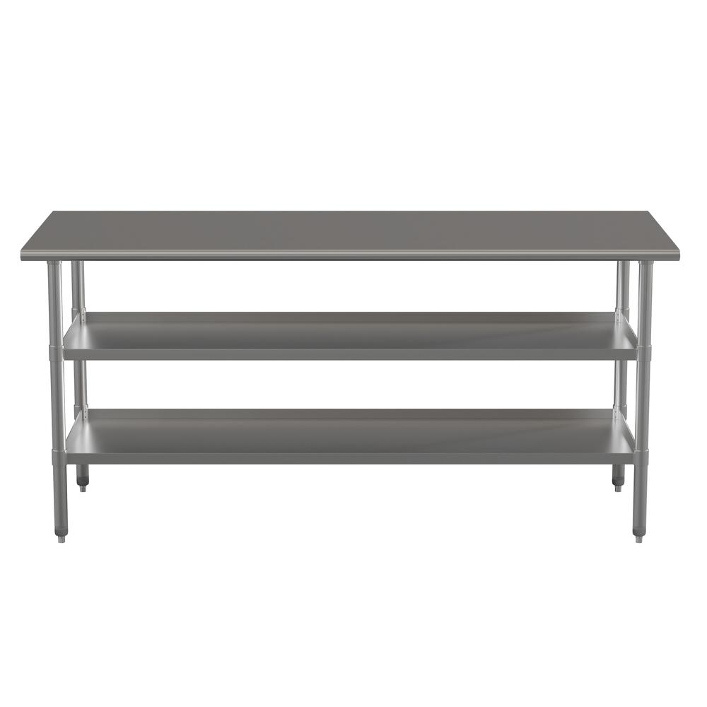 l Stainless Steel 18 Gauge Work Table with 2 Undershelves. Picture 8