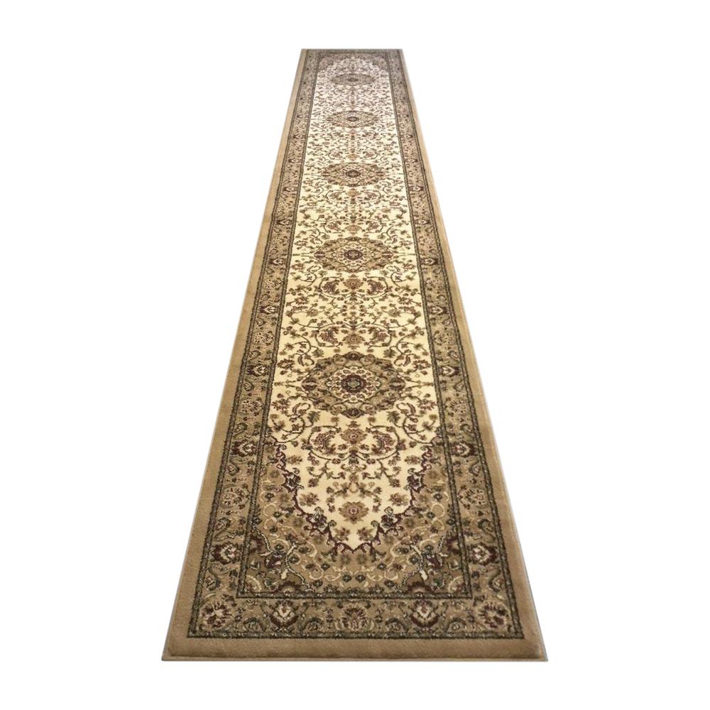 Mersin Collection Persian Style 3' x 15' Ivory Area Rug - Olefin Rug ...