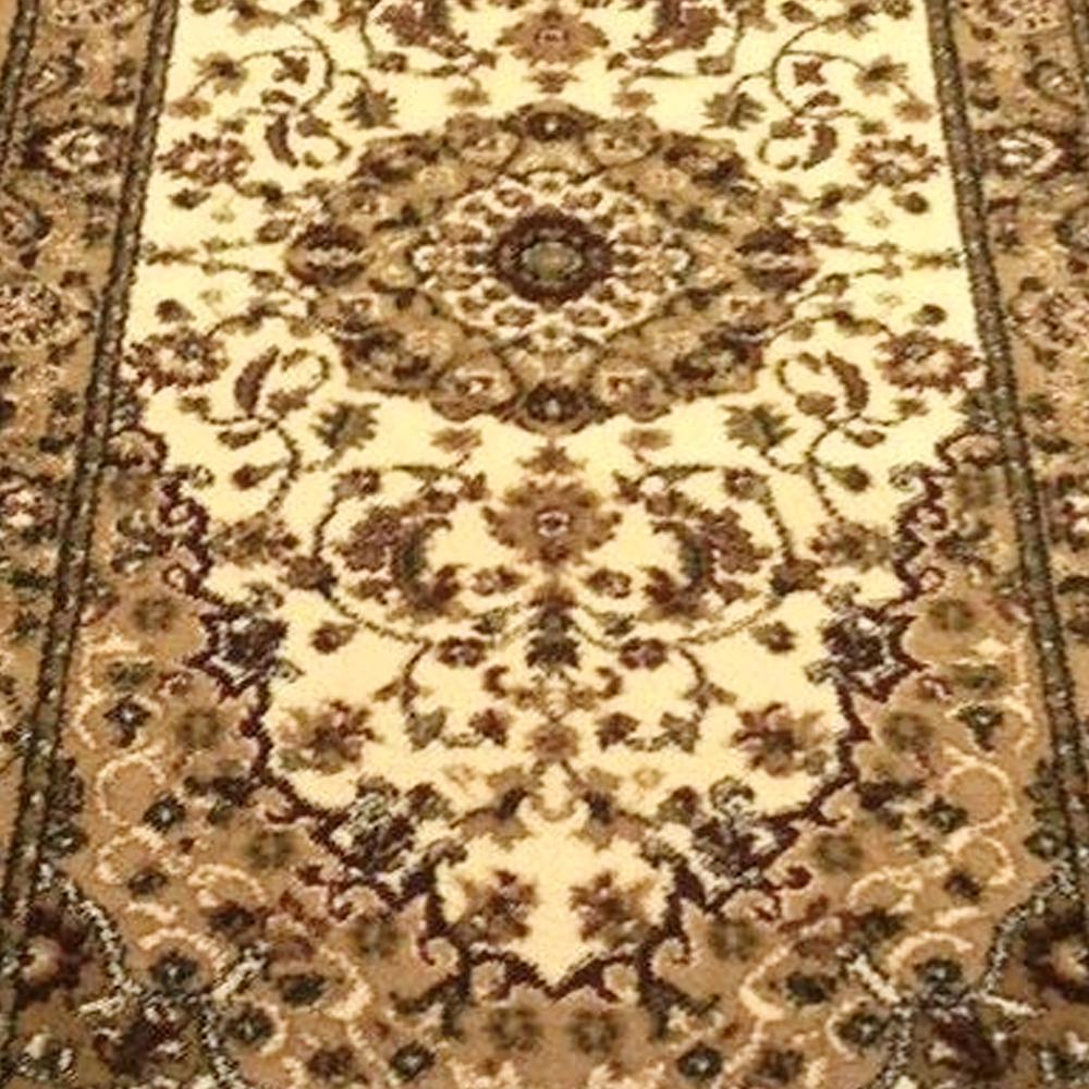 Persian 3' x 10' Ivory Area Rug - Olefin Rug with Jute Backing. Picture 6