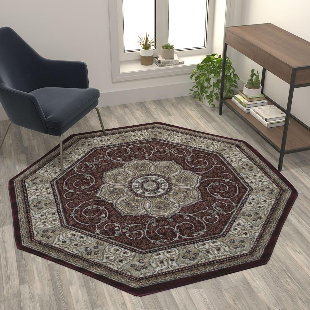 Traditional Style 7' x 7' Indoor Area Rug. Picture 6