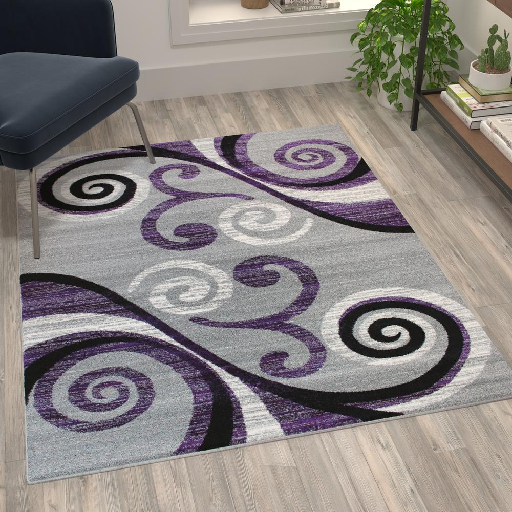 Contemporary 5' x 7' Accent Rug for Indoor Use. Picture 3