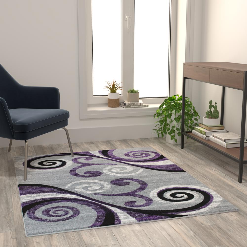 Contemporary 5' x 7' Accent Rug for Indoor Use. Picture 6
