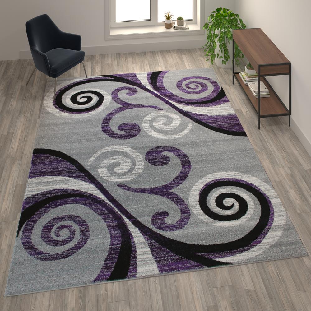 Contemporary 8' x 10' Accent Rug for Indoor Use. Picture 3