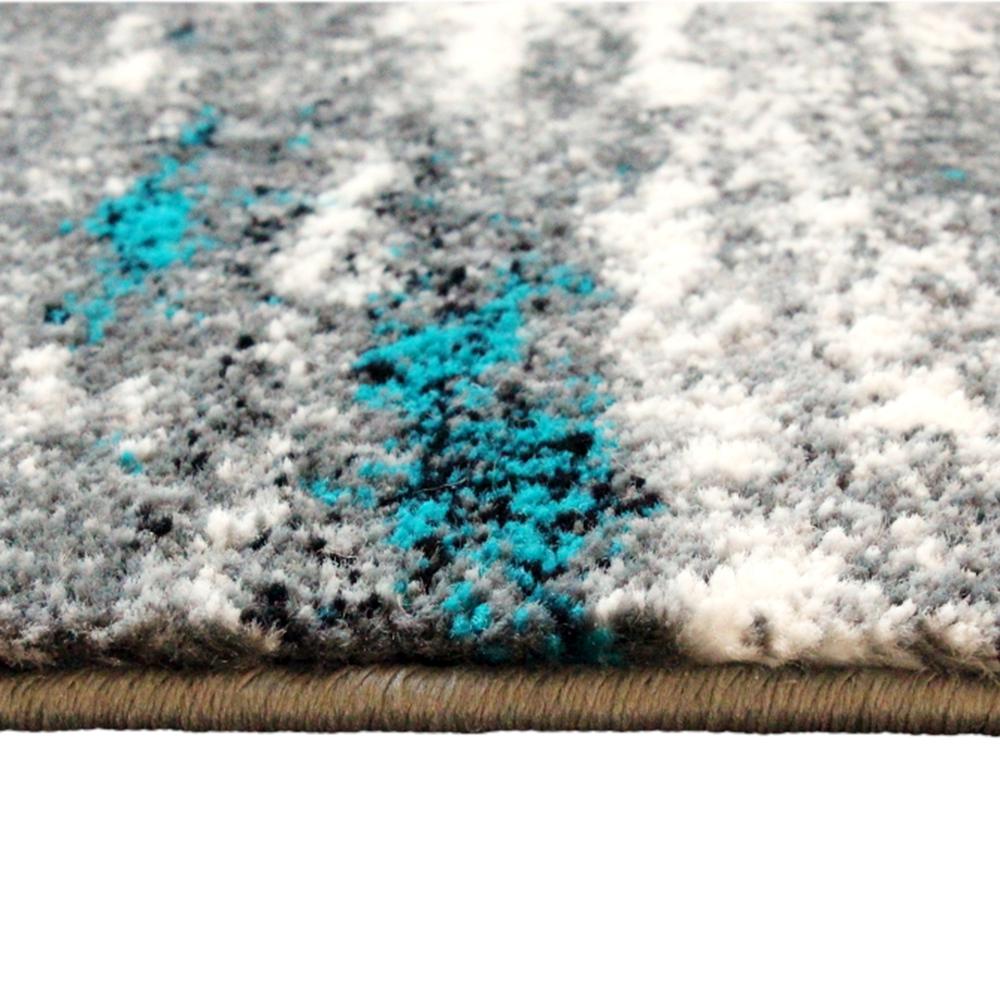 2' x 11' Distressed Turquoise Olefin Area Rug for Entryway, Living Room, Bedroom. Picture 5