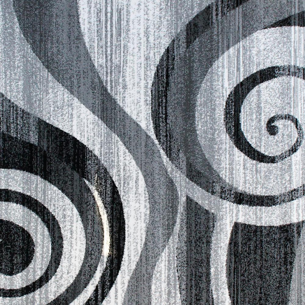 2' x 7' Gray Swirl Olefin Area Rug for Entryway, Living Room, Bedroom. Picture 6