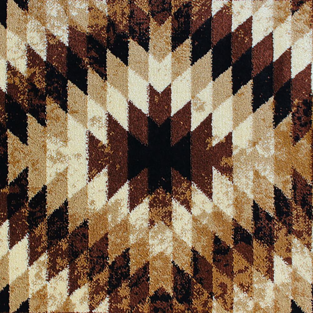 Southwestern 2' x 3' Brown Area Rug - Olefin Rug with Jute Backing. Picture 6