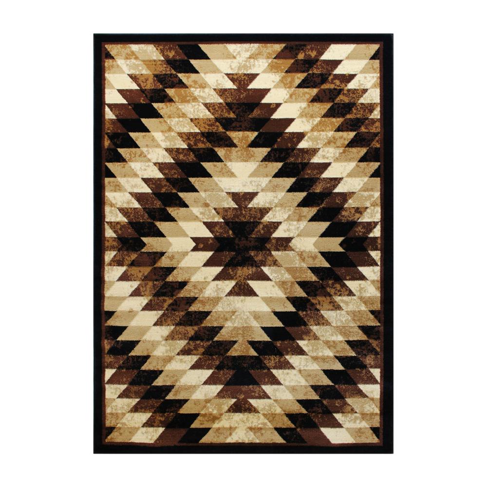 Southwestern 6' x 9' Brown Area Rug - Olefin Rug with Jute Backing. Picture 1
