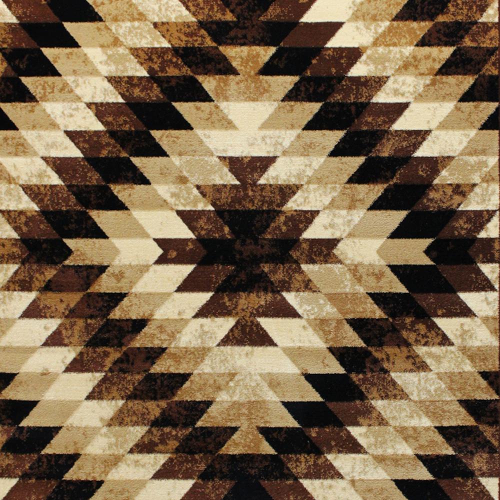 Southwestern 6' x 9' Brown Area Rug - Olefin Rug with Jute Backing. Picture 6