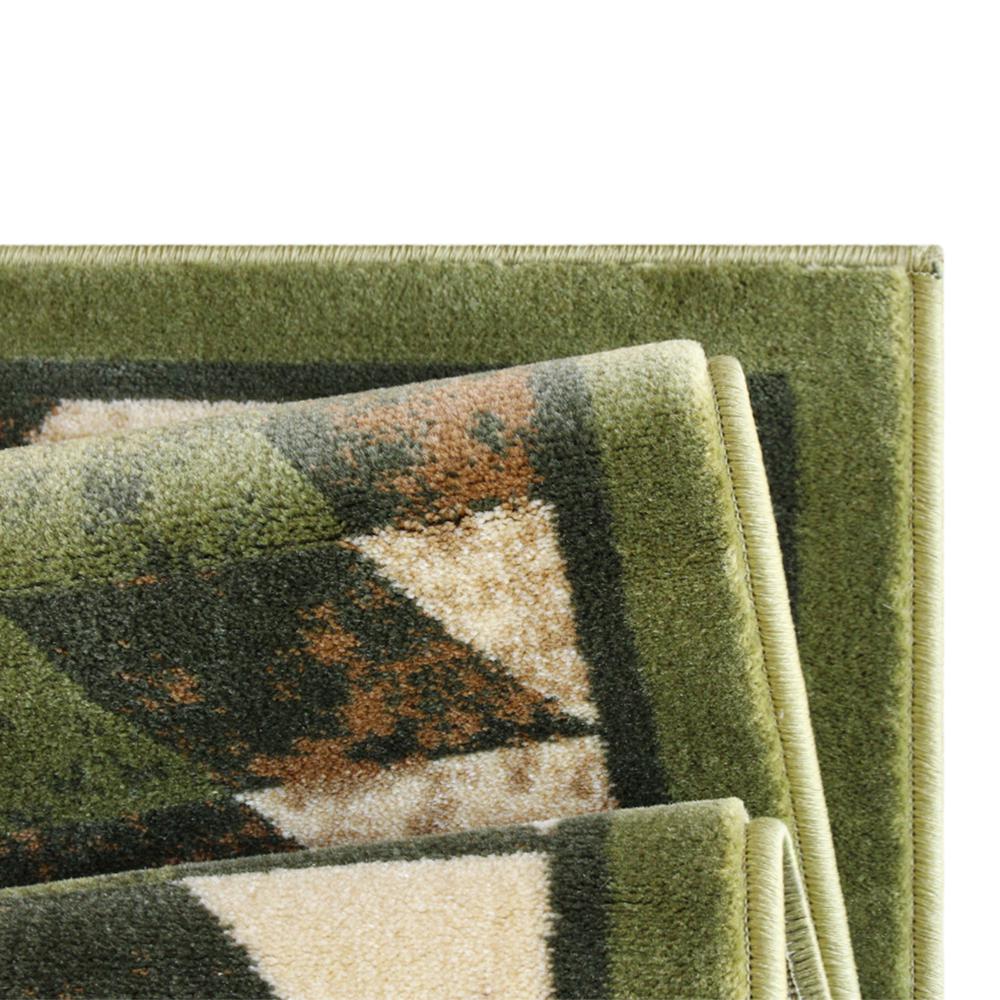 Teagan Collection Southwestern 6' x 9' Green Area Rug - Olefin Rug with Jute Backing - Entryway, Living Room, Bedroom. Picture 6