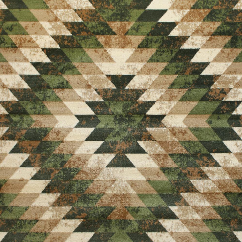 Teagan Collection Southwestern 6' x 9' Green Area Rug - Olefin Rug with Jute Backing - Entryway, Living Room, Bedroom. Picture 7