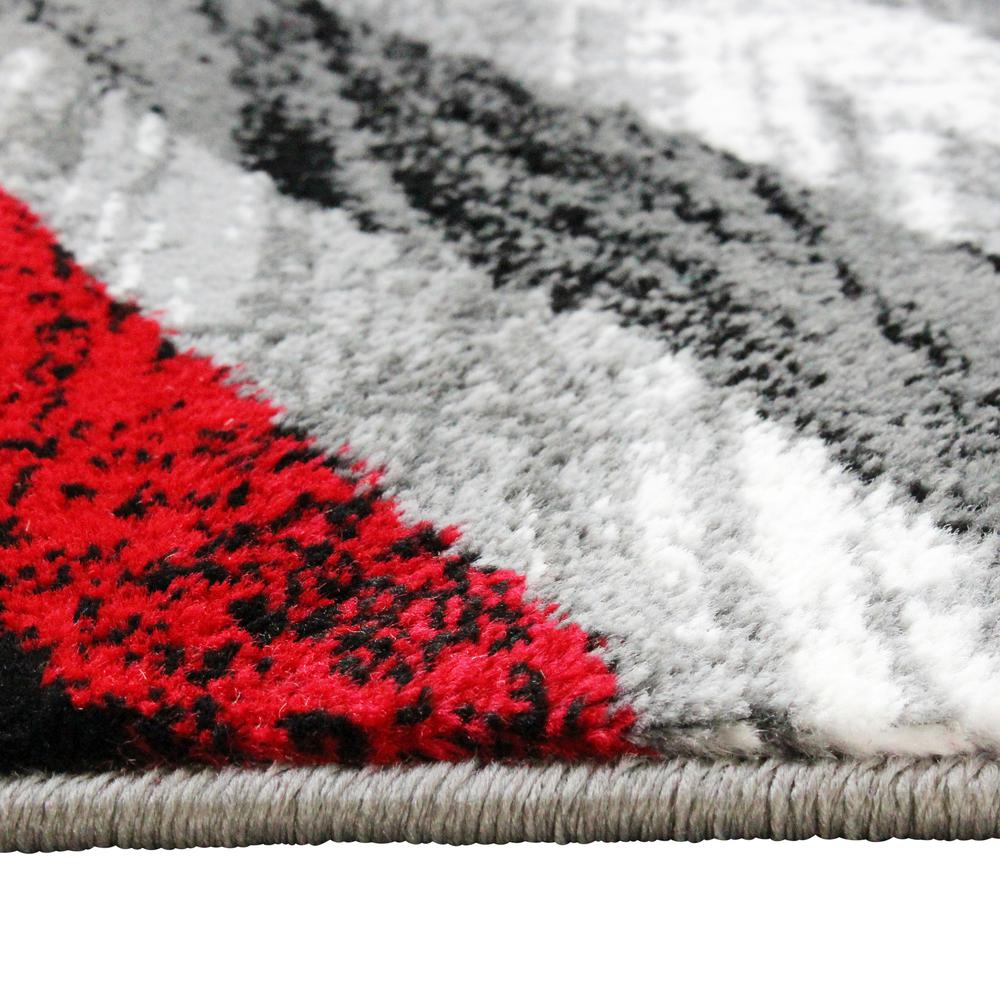 Modern 5' x 7' Red Waves Area Rug for Indoor Use. Picture 5