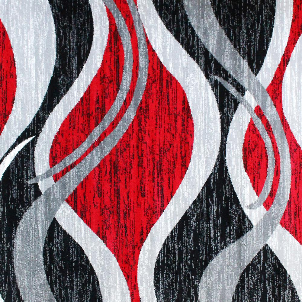 2' x 7' Red Rippled Olefin Area Rug for Entryway, Living Room, Bedroom. Picture 6