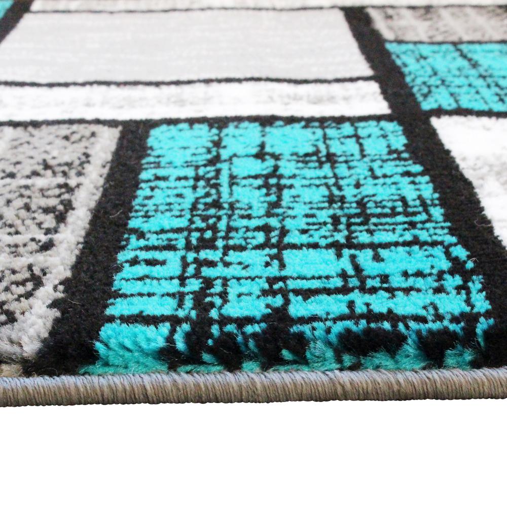 2' x 7' Turquoise Color Bricked Olefin Area Rug. Picture 5