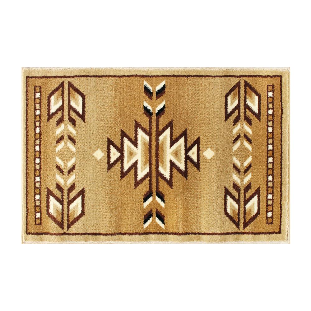 Southwestern 2' x 3' Brown Area Rug - Olefin Rug. Picture 1