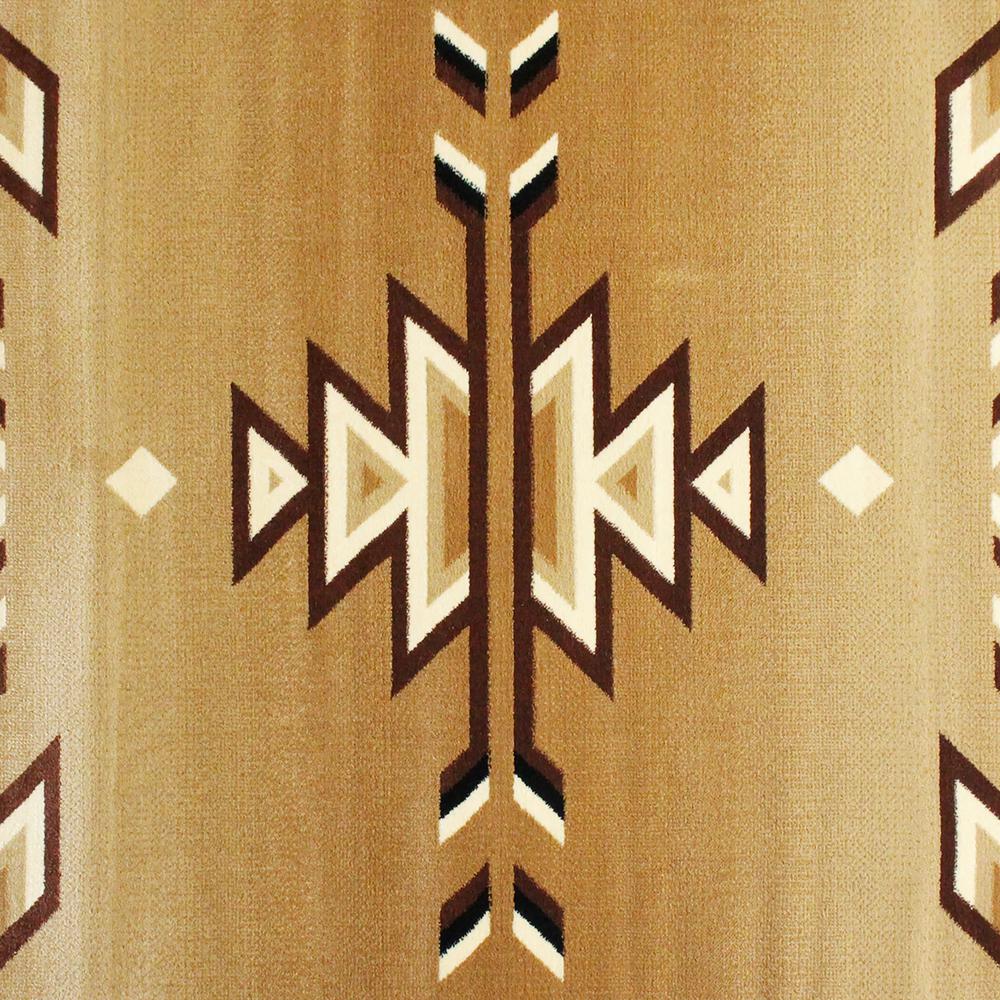 Southwestern 4' x 5' Brown Area Rug - Olefin Rug. Picture 6