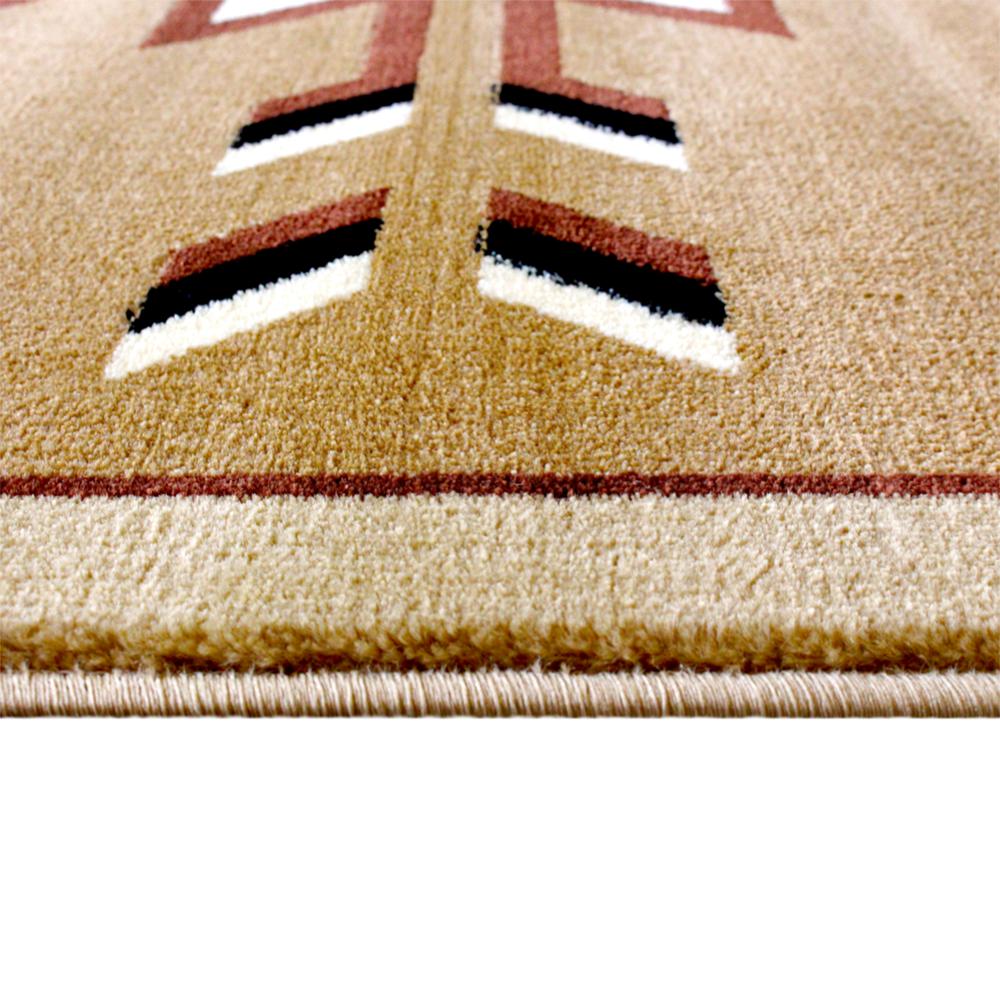 Southwestern 5' x 7' Brown Area Rug - Olefin Rug. Picture 6