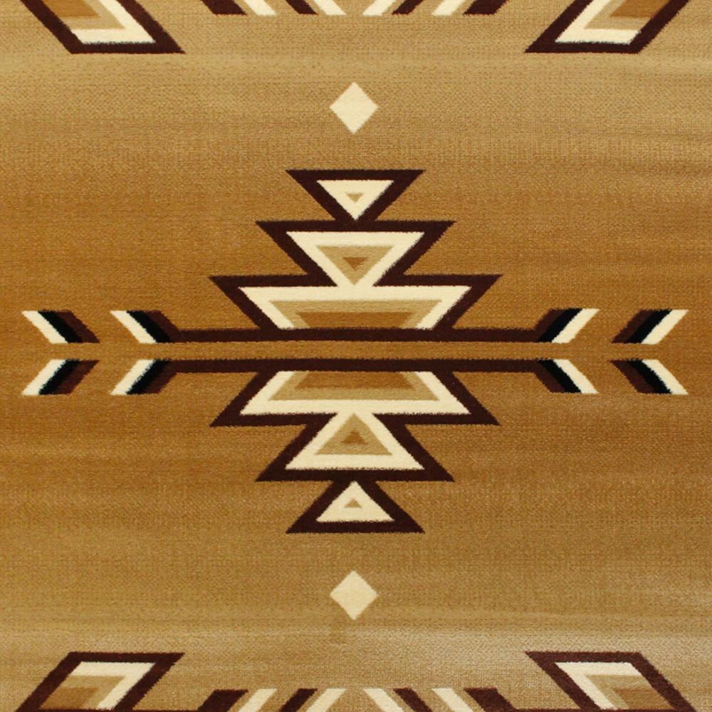 Southwestern 5' x 7' Brown Area Rug - Olefin Rug. Picture 7