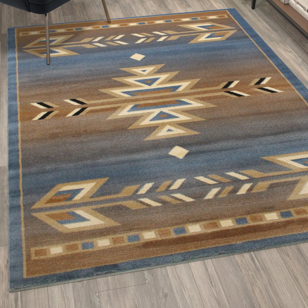 Southwestern Geometric 5' x 7' Accent Rug for Indoor Use. Picture 6