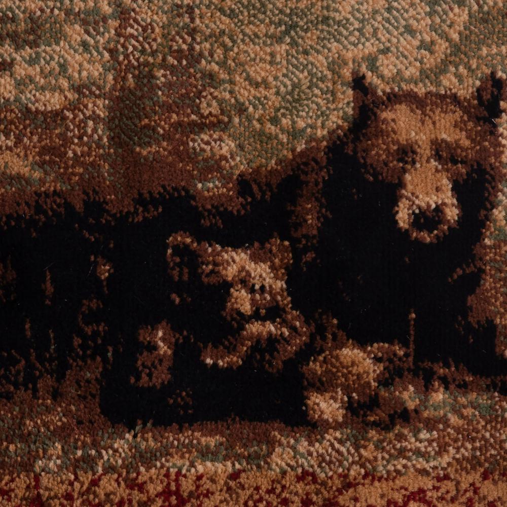 2' x 3' Mother Bear, Cubs Nature Themed Olefin Area Rug. Picture 6
