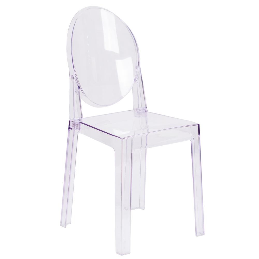 Ghost Chair with Oval Back in Revna Transparent Crystal. Picture 1