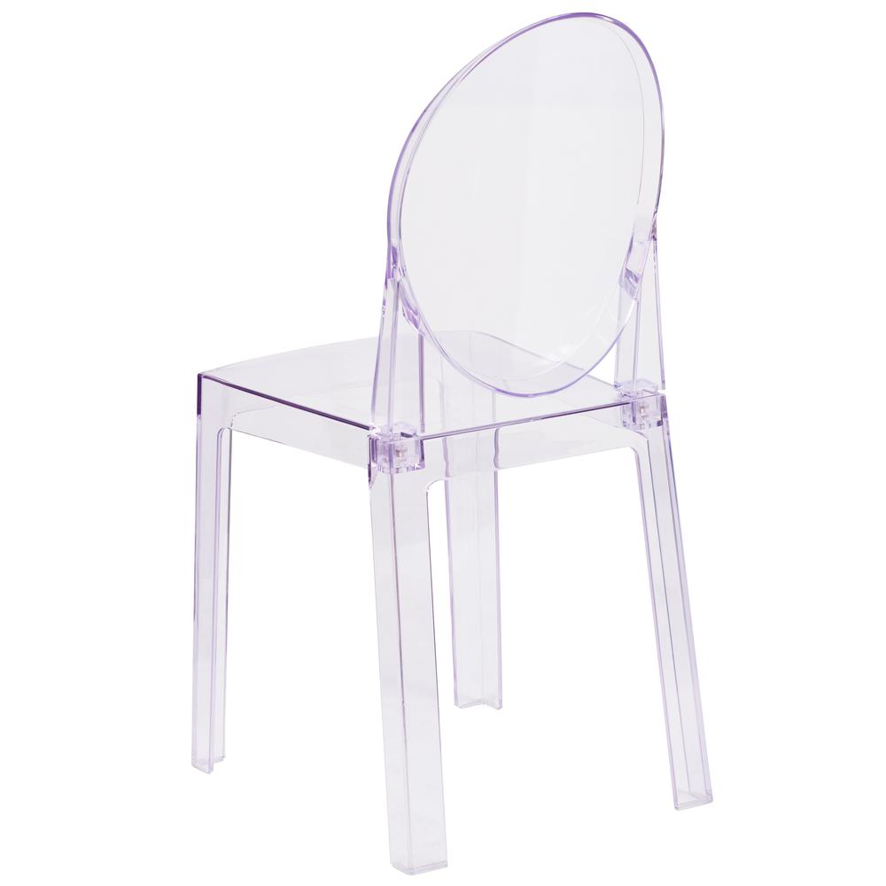 Ghost Chair with Oval Back in Revna Transparent Crystal. Picture 3
