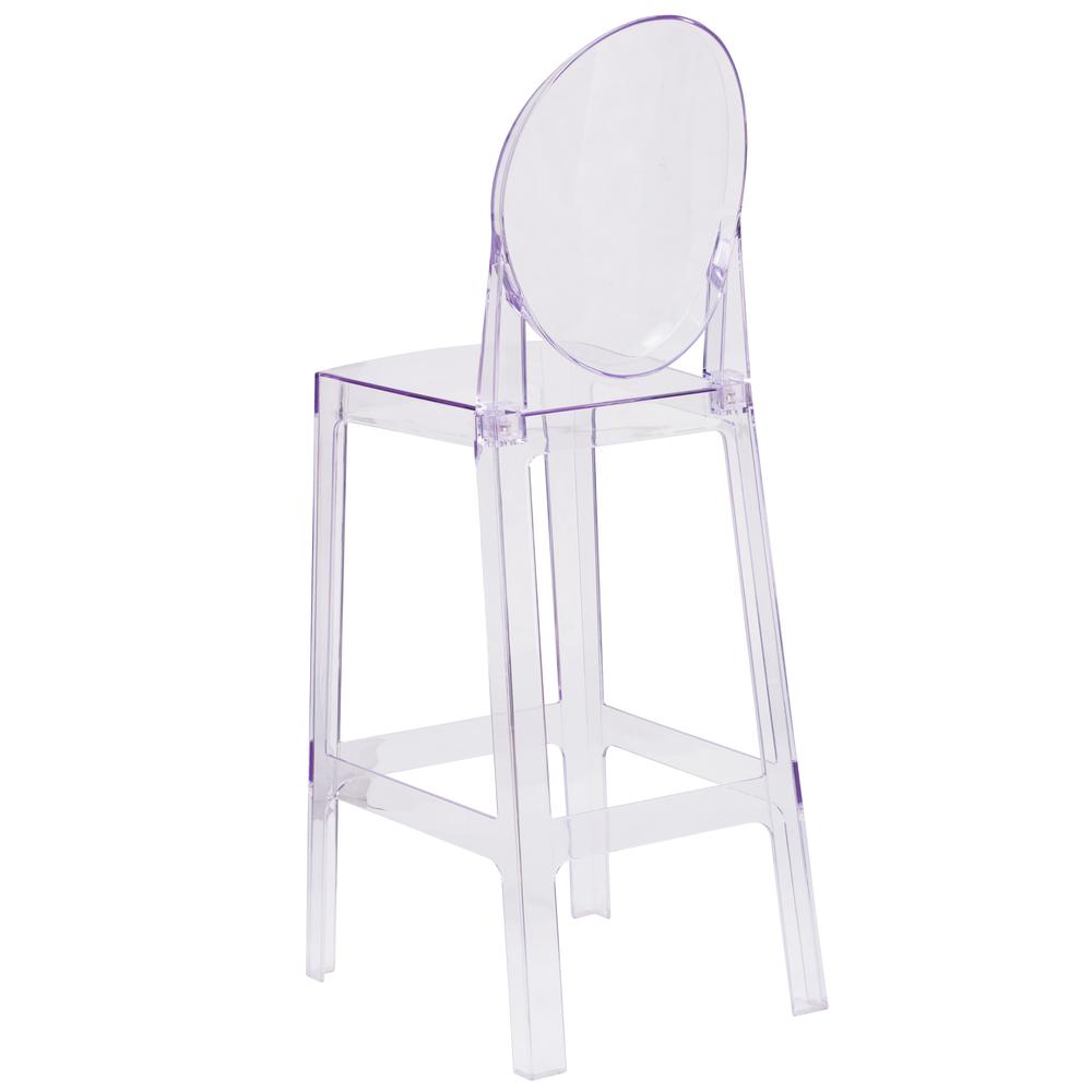 Ghost Barstool with Oval Back in Transparent Crystal. Picture 3