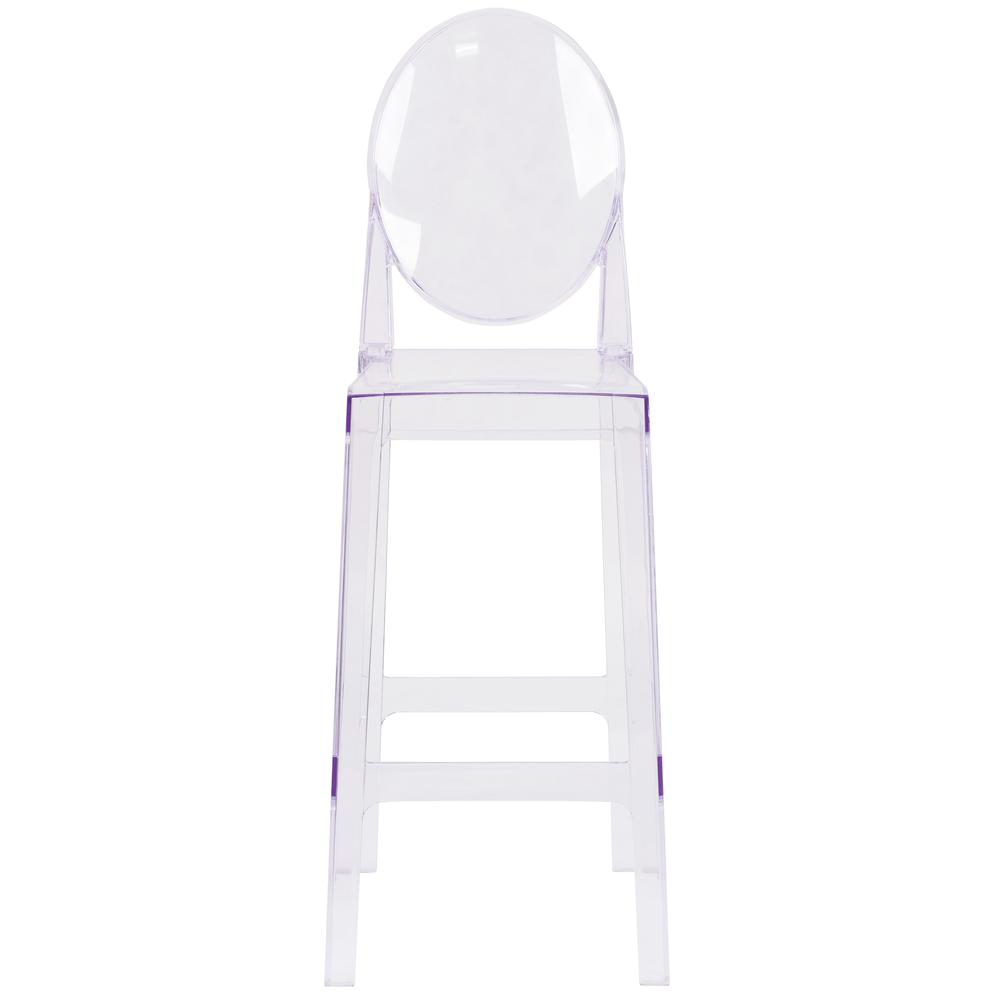 Ghost Barstool with Oval Back in Transparent Crystal. Picture 4